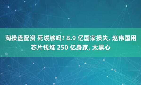 淘操盘配资 死缓够吗? 8.9 亿国家损失, 赵伟国用芯片钱堆 250 亿身家, 太黑心